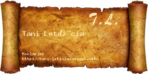 Tani Letícia névjegykártya